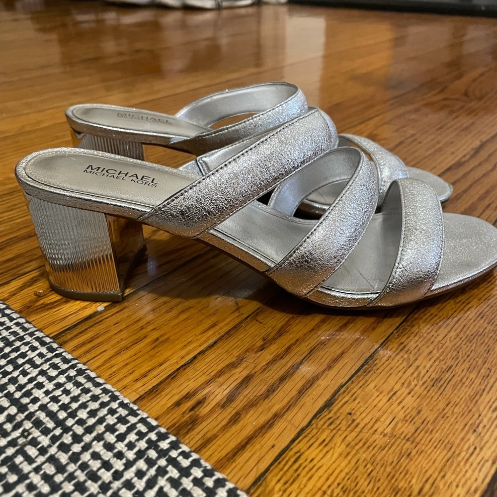 Michael Kors Silver Slides